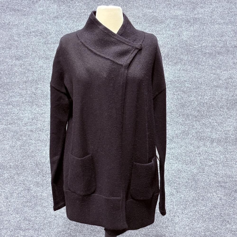 White + Warren Coatigan Womens Medium Italian Yarn Cozy Pocket Cardigan Jacket